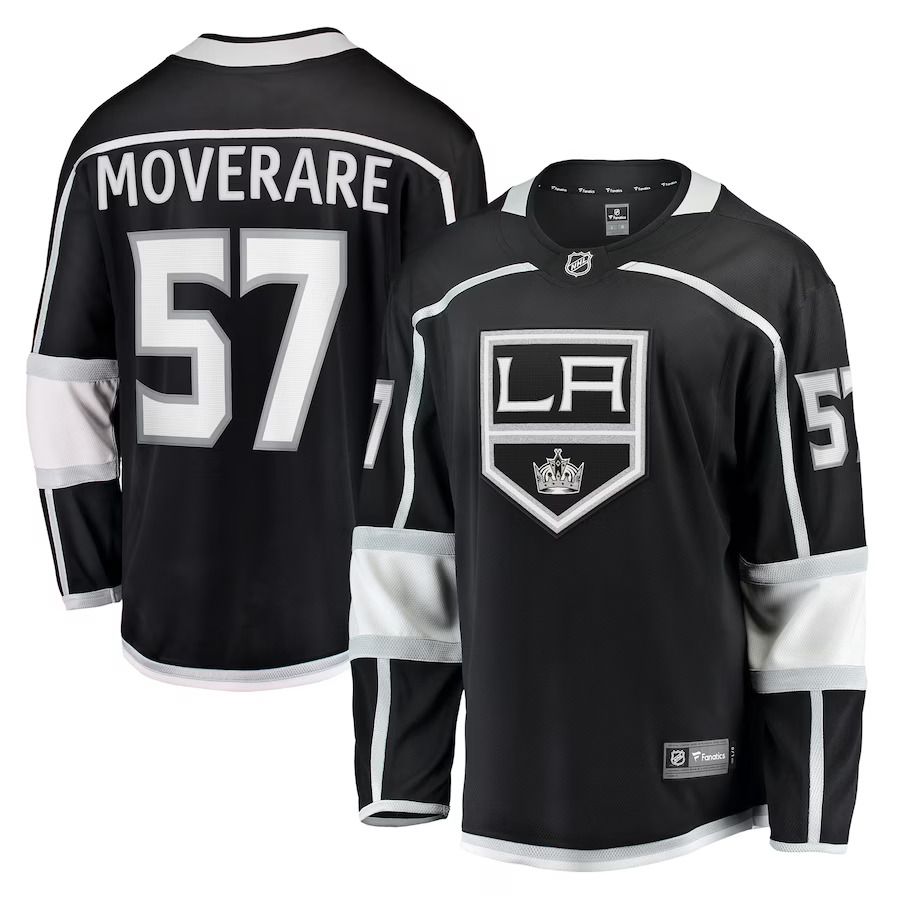 Men Los Angeles Kings #57 Jacob Moverare Fanatics Branded Black Home Breakaway Player NHL Jersey